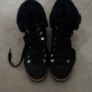 INC International Concepts Black Fur-Lined Boots